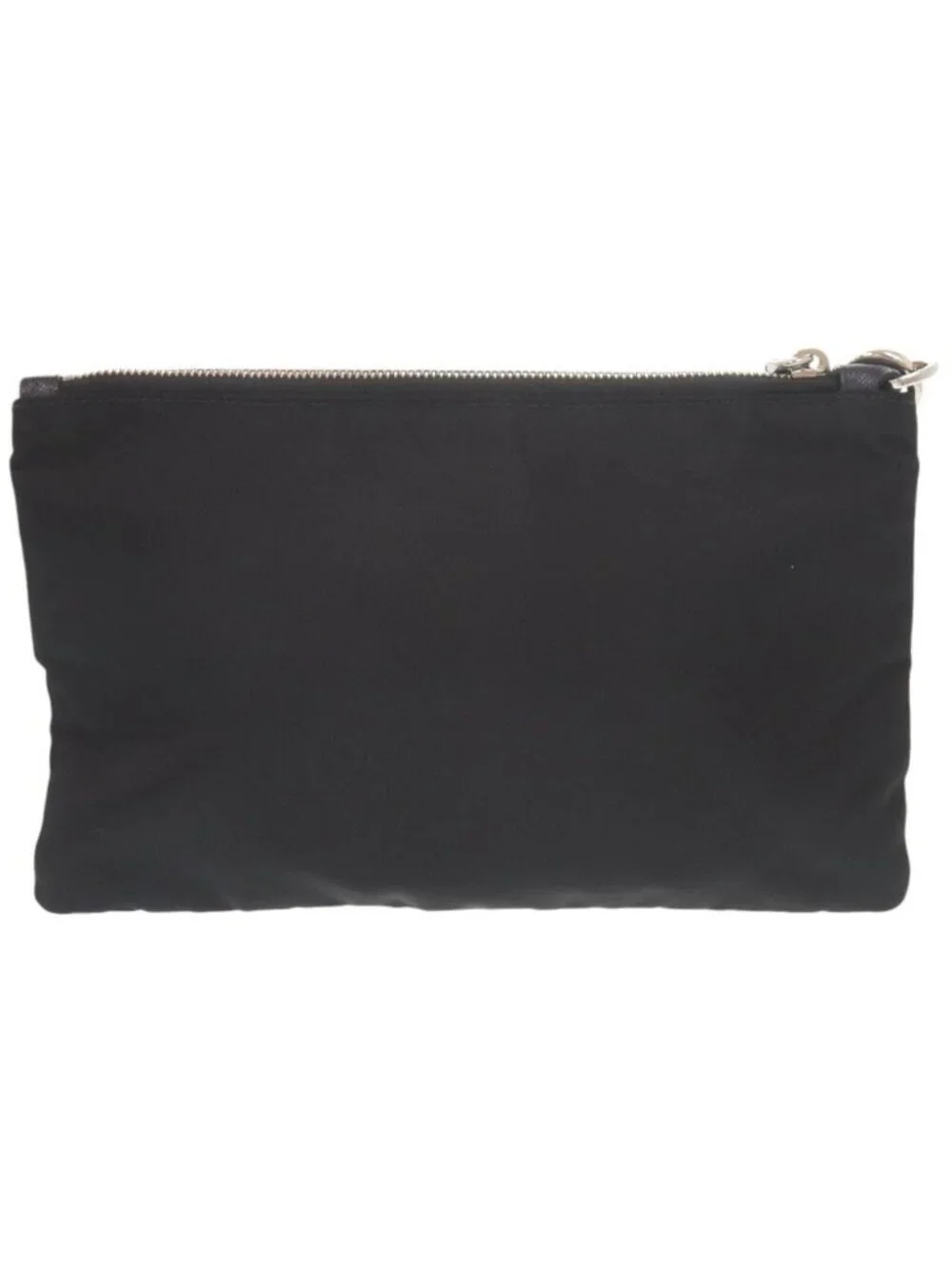Prada Triangle Logo Nylon Black Clutch